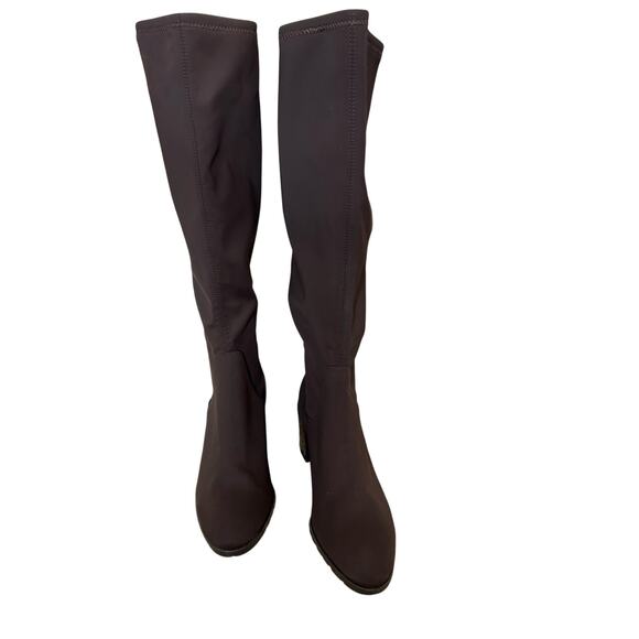 NEW DONALD J PLINER BROWN Crepe Elastic Dima-D Knee High Boots Sz. 9 M - Picture 3 of 6
